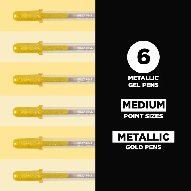 Alt view image 2 of 6 - Gelly Roll Metallic Gel Pens, 6 Piece Gold, 12 Pack