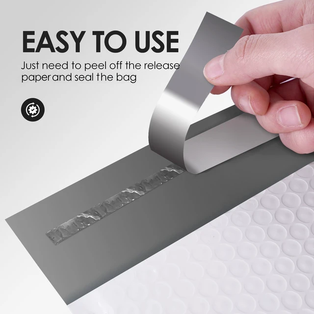 Alt view image 5 of 7 - Bubble Mailers 6x10" 100 Pack Grey and White Padded Envelopes Mailers Waterproof Usable Size 6x9 Self-Seal Padded Mailing Envelopes Bubble Opaque Padded Mailer for Small Businesses#0