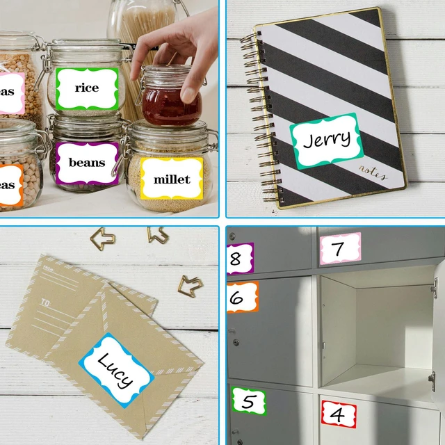 Alt view image 4 of 7 - Colored Name Tags,200 Pcs Name Stickers 8 Color Name Tag Sticker for Clothes Gifts, 2'' x 3'' Nametags Stickers for School Office Home (Pack of 2)