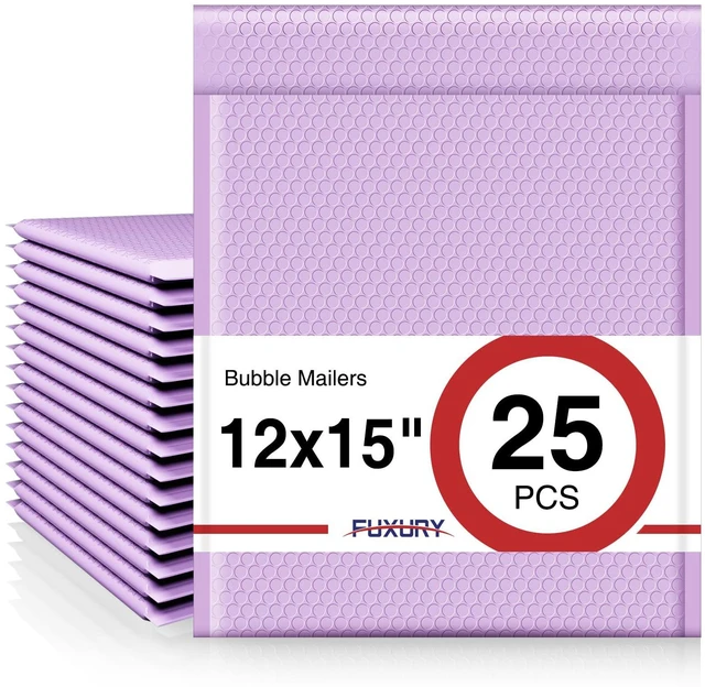 Main image of Bubble Mailers 12x15 Inch Lavender Purple Padded Envelopes 25 Pack Large Bubble Mailer Strong Adhesion Padded Mailer,Self-Seal Envelope for Mailing Small Business,Magazine, Clothing
