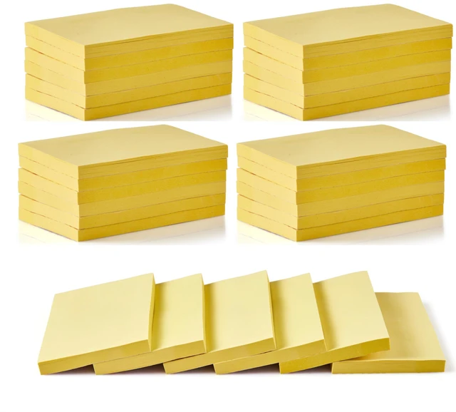 Main image of 1920 Sheets 3 in x 5 in Large Sticky Notes, 76 x 127 mm 6 Pads Assorted Self-Stick Pads for Notebook,Office,School and Home,80 Sheets/Pad (24 Pads Yellow)