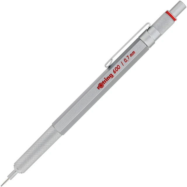 Main image of 600 Mechanical Pencil, 0.7 mm Lead, Silver Metal Barrel - For Technical Writing, Drawing, Sketching