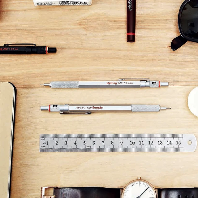 Alt view image 6 of 7 - 600 Mechanical Pencil, 0.7 mm Lead, Silver Metal Barrel - For Technical Writing, Drawing, Sketching