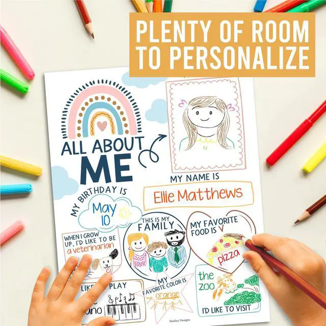 Alt view image 5 of 7 - 20 All About Me Posters Elementary Classroom Decor, Star Student Poster 100 Days of School Items, Student of the Week Poster Elementary Classroom Must Haves, End of School Year Teacher Supplies