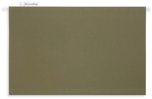 Alt view image 7 of 7 - 25 Hanging File Folders, Legal Size, Green Reinforced 11pt, 1/5 Cut Tabs, Plastic Tabs and Inserts Included, for Filing Cabinet, Home, and Office Use