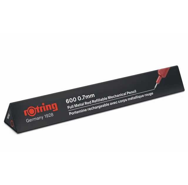 Alt view image 4 of 7 - 600 Mechanical Pencil | HB 0.7 mm | Red All-Metal Body | Hexagonal Barrel