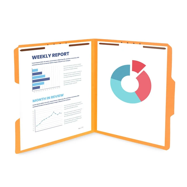 Alt view image 6 of 7 - 50 Fastener File Folders, Letter, Assorted Colors Assorted Colors, Durable 11pt Paper, Reinforced 1/3 Cut Tabs, 2 Prong Fasteners, Medical, Law and Office Files