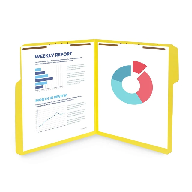 Alt view image 5 of 7 - 50 Fastener File Folders, Letter, Assorted Colors Assorted Colors, Durable 11pt Paper, Reinforced 1/3 Cut Tabs, 2 Prong Fasteners, Medical, Law and Office Files