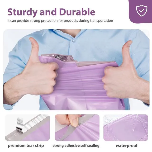 Alt view image 4 of 7 - Poly Mailers 10x13" 200 Pack,Shipping Bags For Clothing,Light Purple Strong Adhesive Packaging Mailers Poly Bag,Waterproof Self Seal Mailing Envelopes,For Books Clothes Business,Boutique&Online