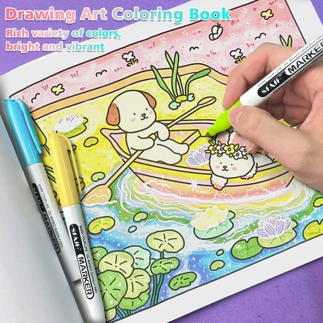 Alt view image 3 of 7 - 24 Pastel Permanent Markers Fine Point, Art Drawing Coloring Mark Assorted Dreamy Colors, Quick Drying Fade Resistant, Work on Paper, Scrapbook Poster Coloring Book, Office Mark, Art Studio