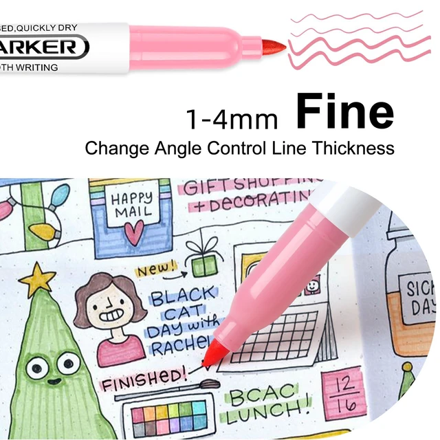 Alt view image 5 of 7 - 24 Pastel Permanent Markers Fine Point, Art Drawing Coloring Mark Assorted Dreamy Colors, Quick Drying Fade Resistant, Work on Paper, Scrapbook Poster Coloring Book, Office Mark, Art Studio