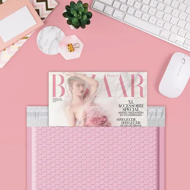 Alt view image 5 of 7 - Bubble Mailer 8.5x12" Padded Envelopes 25 Pack Usable Size 8.5x11" Self Seal Bubble Envelopes,Waterproof Mailing Envelopes for Books,Clothes, Makeup Supplies, Light Pink #2