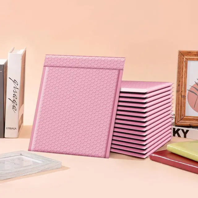 Alt view image 7 of 7 - Bubble Mailer 8.5x12" Padded Envelopes 25 Pack Usable Size 8.5x11" Self Seal Bubble Envelopes,Waterproof Mailing Envelopes for Books,Clothes, Makeup Supplies, Light Pink #2