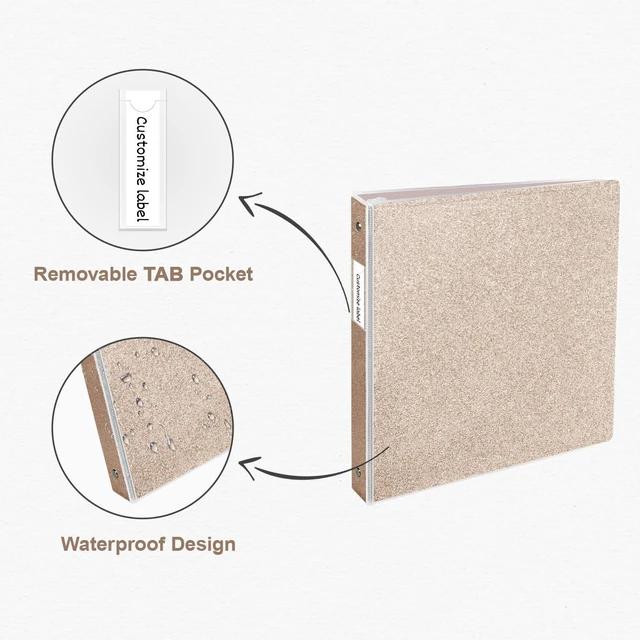 Alt view image 6 of 7 - 3 Ring Binders 1 Inch Sparkly Binder 1 Inch to Hold 300 Sheets, Fashion Binder Back to School Supplies, Rose Gold