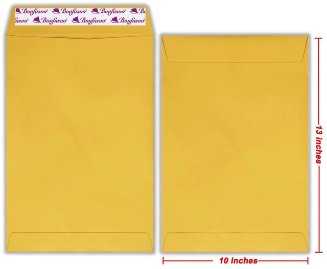 Alt view image 2 of 5 - 300 Pack 10x13 Brown Catalog Envelopes Peel & Seal Security Mailing Envelopes 120GSM Kraft Paper self Seal Envelopes for Invitations Papers Photos Documents Pictures Papers Files