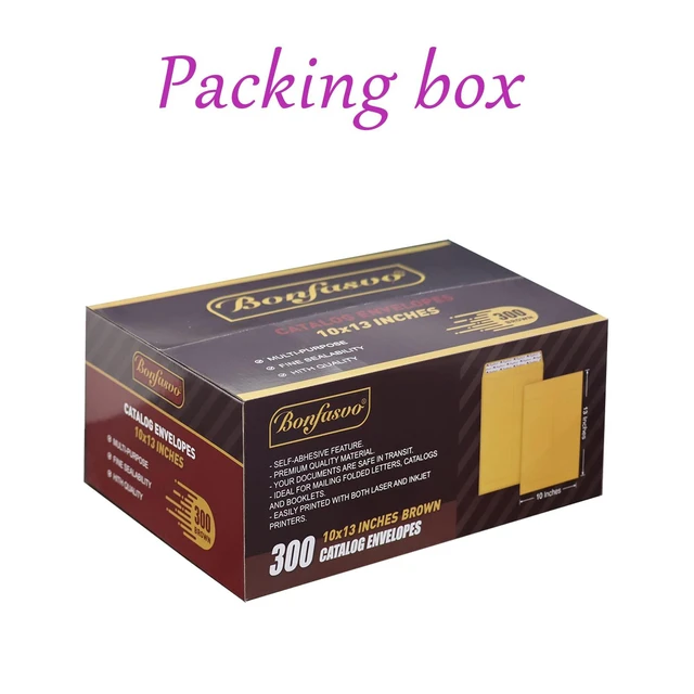 Alt view image 5 of 5 - 300 Pack 10x13 Brown Catalog Envelopes Peel & Seal Security Mailing Envelopes 120GSM Kraft Paper self Seal Envelopes for Invitations Papers Photos Documents Pictures Papers Files