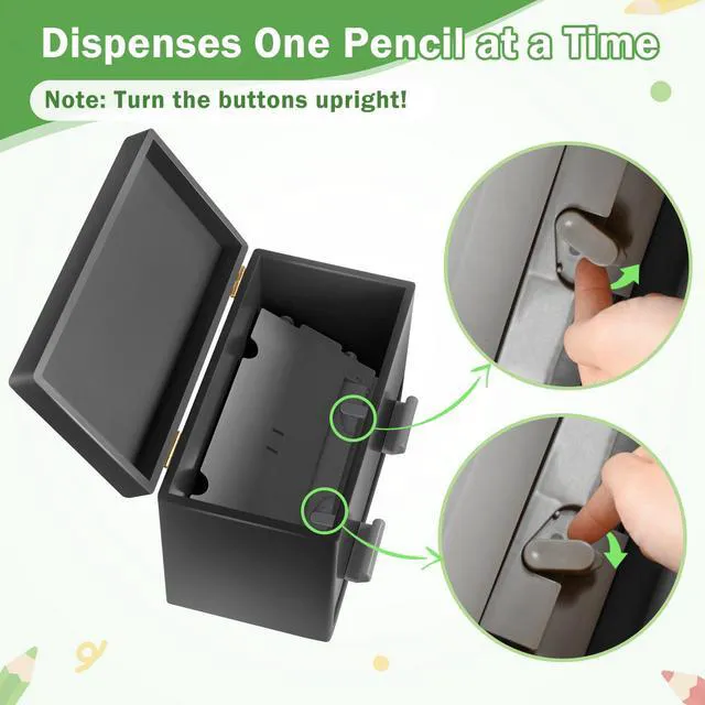 Alt view image 6 of 7 - Pencil Dispenser for Classroom, Wooden Desk Pencil Holder, Black Teacher Must Haves, Classroom Organization, Wooden Dispenser for Pencils or Straws, for Offices, Kitchens, Restaurants