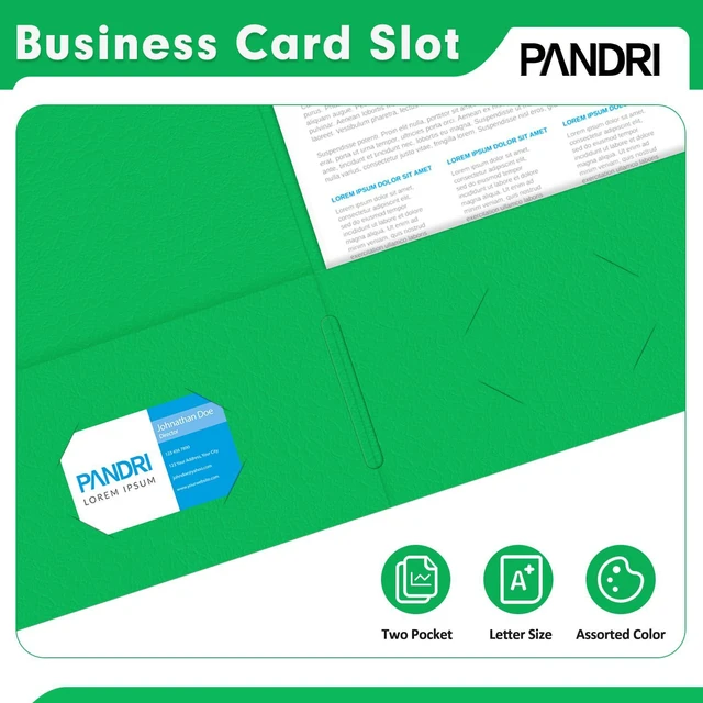 Alt view image 5 of 7 - Two Pocket Folders, Paper Folders with Pockets, 125 Pack, 5 Colors 2 Pocket Folders Fit Letter Size Paper, Paper File Folder for School Office Home Business