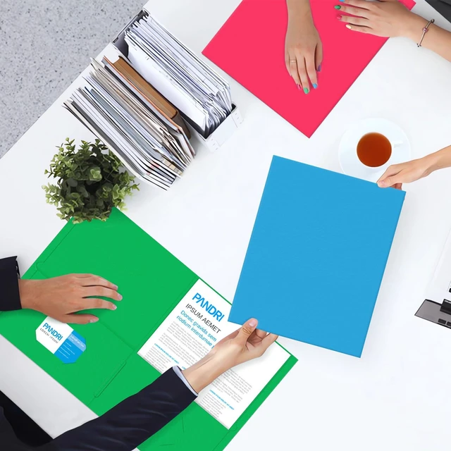 Alt view image 7 of 7 - Two Pocket Folders, Paper Folders with Pockets, 125 Pack, 5 Colors 2 Pocket Folders Fit Letter Size Paper, Paper File Folder for School Office Home Business