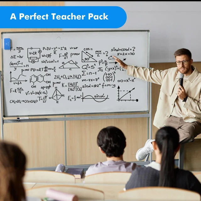 Alt view image 2 of 7 - Low Odor Dry Erase Markers Chisel Tip, Black, 40 Bulk Whiteboard Markers, For Classroom, Teachers, Office, School Supplies