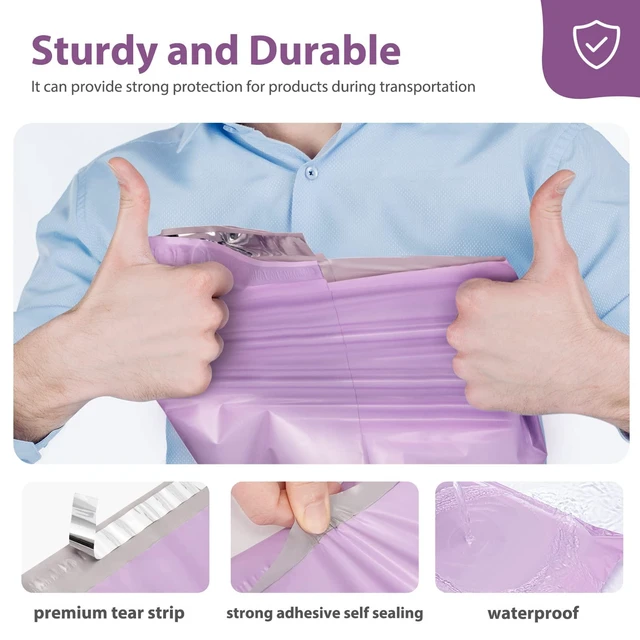 Alt view image 5 of 7 - Poly Mailers 14.5x19 Inch 100 Pack,Large Shipping Bags,Purple Waterproof Self Seal Mailing Envelopes,Strong Adhesive Packaging Mailers Poly Bag For Clothing Books Business,Boutique&Online