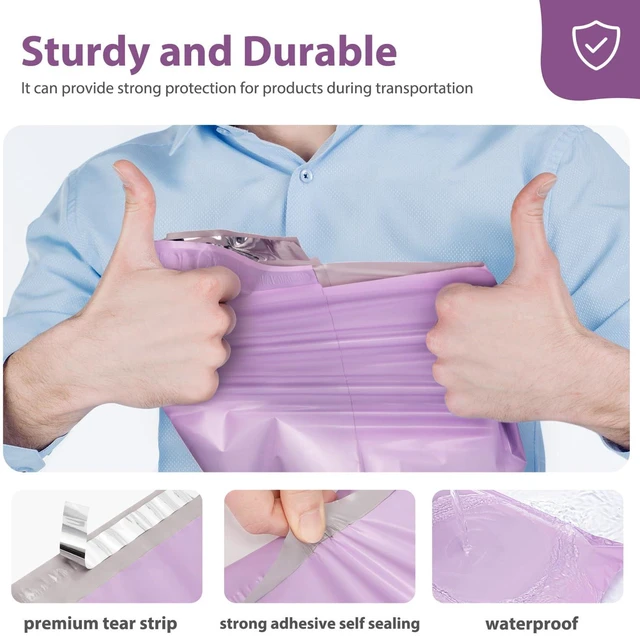 Alt view image 4 of 7 - Poly Mailers 12x15.5" 50Pcs,Shipping Bags For Clothing,Light Purple Strong Adhesive Packaging Mailers Poly Bags,Waterproof Self Seal Mailing Envelopes for Clothes Small Business,Boutique&Online