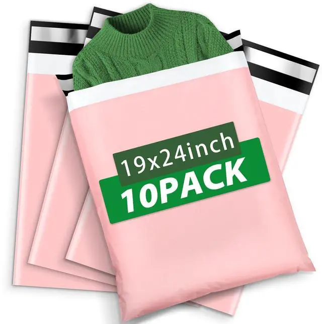 Main image of 10Pack Thick Large Poly Mailers Bags 19x24 for Clothes and Small Bussiness Large Shipping Bags pink with self adhesive for Clothing and Packaging