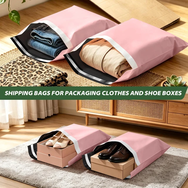 Alt view image 4 of 7 - 10Pack Thick Large Poly Mailers Bags 19x24 for Clothes and Small Bussiness Large Shipping Bags pink with self adhesive for Clothing and Packaging
