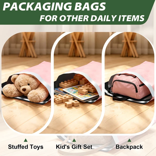 Alt view image 5 of 7 - 10Pack Thick Large Poly Mailers Bags 19x24 for Clothes and Small Bussiness Large Shipping Bags pink with self adhesive for Clothing and Packaging