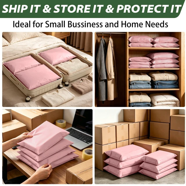 Alt view image 6 of 7 - 10Pack Thick Large Poly Mailers Bags 19x24 for Clothes and Small Bussiness Large Shipping Bags pink with self adhesive for Clothing and Packaging