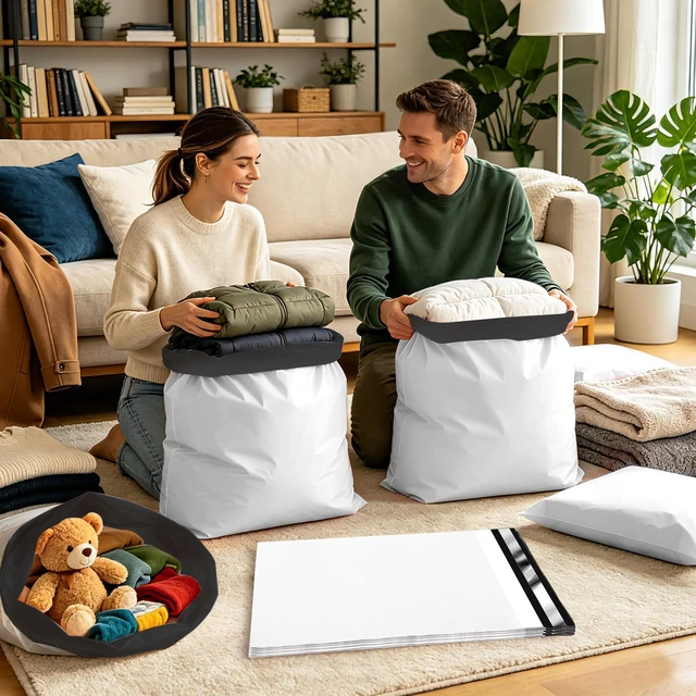 Alt view image 3 of 7 - 10Pack Thick Large Poly Mailers Bags 19x24 for Clothes and Small Bussiness Durable shipping bags waterproof with self Adhesive for packaging clothing