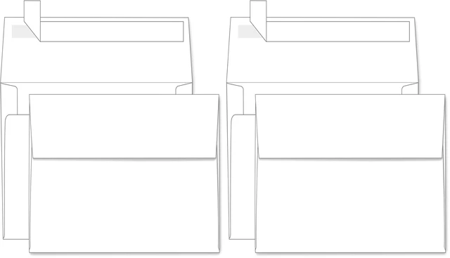 Main image of A2 White Envelopes Self Seal 200 Pack, 4.375 x 5.75