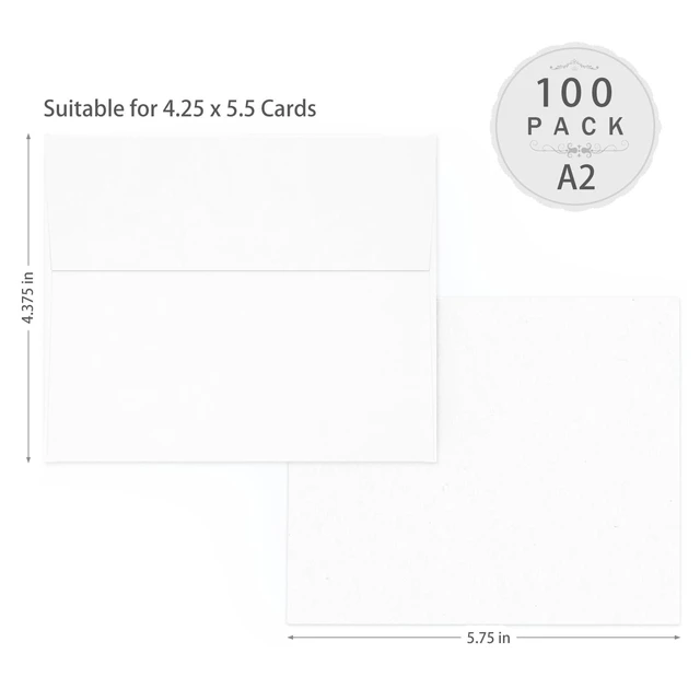 Alt view image 2 of 7 - A2 White Envelopes Self Seal 200 Pack, 4.375 x 5.75