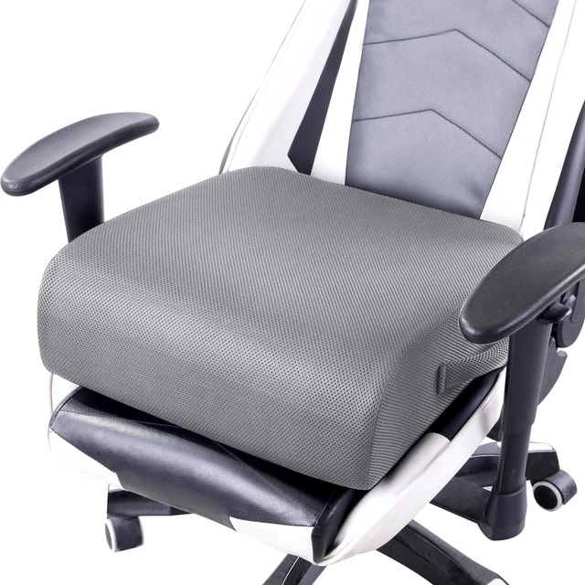 Main image of Extra Thick Chair Cushions,Office Chair Booster Seat Cushion to Raise Seat Height for Pain Relief,18 x 16 x 6 inch Non Slip Memory Foam Thick Cushion with Carry HandleGrey