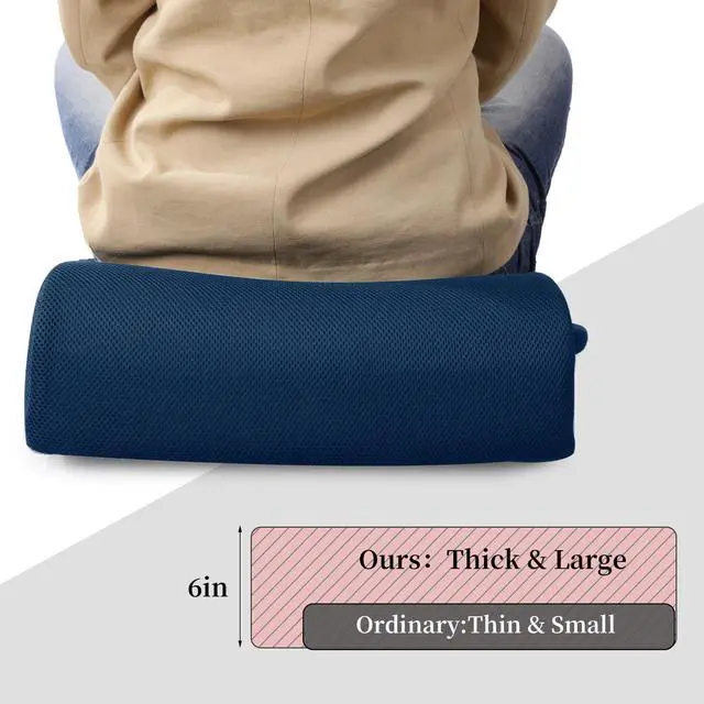 Alt view image 4 of 7 - Extra Thick Chair Cushions, Office Chair Booster Seat Cushion to Raise Seat Height for Pain Relief,18 x 16 x 6 inch Non Slip Memory Foam Thick Cushion with Carry HandleNavy Blue