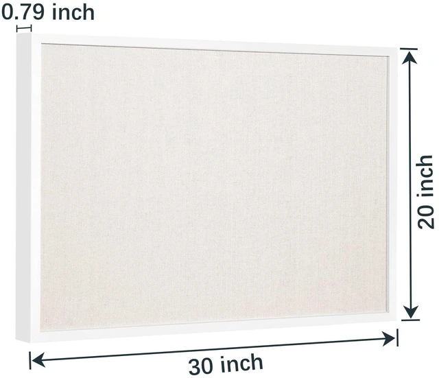 Alt view image 2 of 7 - 2 Pcs Linen Cork Bulletin Board, 20"x 30" White Framed Cork Board, Vision Board, Ideal for School, Home, Office, Decor, School and Cubicle