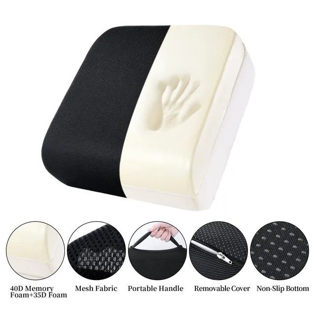 Alt view image 6 of 7 - Extra Thick Chair Cushions,Office Chair Booster Seat Cushion to Raise Seat Height for Pain Relief,18 x 16 x 6 inch Non Slip Memory Foam Thick Cushion with Carry HandleBlack