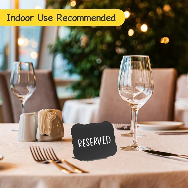 Alt view image 7 of 7 - 18 Pcs Food Labels for Party Buffet 4"x3" Mini Chalkboard Signs w/Cleaning Spray Include 2 Liquid Chalk Markers for Food Display - Food Tags- Table Place Card (Waved Shape)