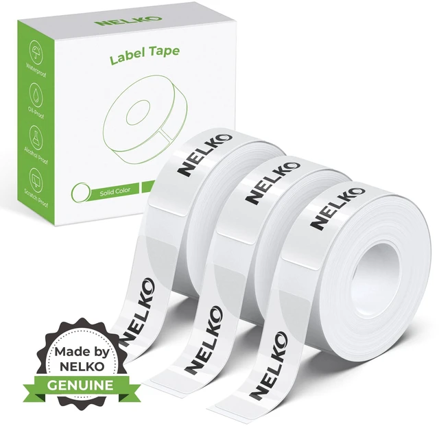 Main image of Genuine P21 Label Maker Tape,14x40mm, 3-Roll, Transparent Easy to Peel, BPA-Free, Strong Adhesion, Water-Resistant & Oil-Proof, Great for School, Office, Home, Kitchen, Black on White