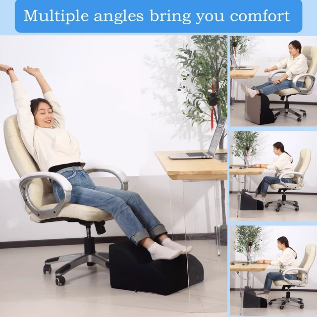 Alt view image 5 of 7 - Foot Rest for Under Desk at Work.Multifunctional 3-Tier Foot Stool With Washable Footrest.For Under Desk,Office Chair Gaming Chair & Sofa,Leg Elevation Pillow,supports Posture