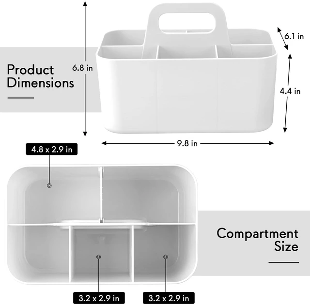 Alt view image 2 of 7 - Multipurpose Caddy Organizer, Plastic Caddy with Handle, Stackable Desk Organizer for Stationery, Marker and Pencil, Office Supplies Organizer, Dorm Caddy