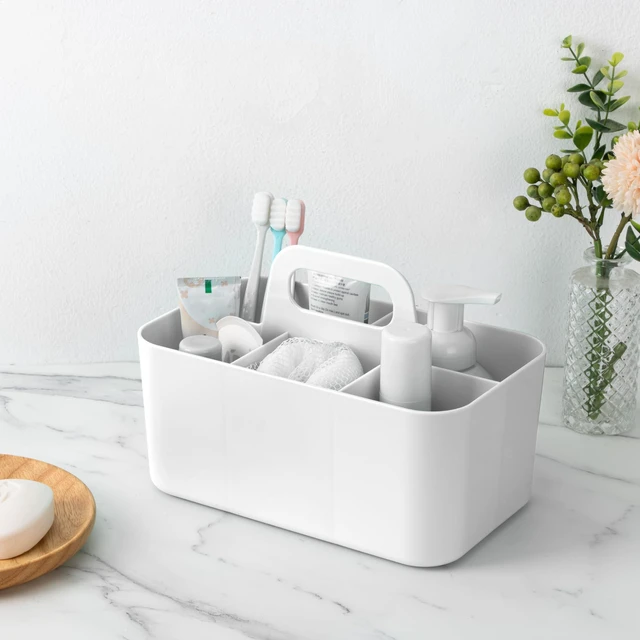 Alt view image 7 of 7 - Multipurpose Caddy Organizer, Plastic Caddy with Handle, Stackable Desk Organizer for Stationery, Marker and Pencil, Office Supplies Organizer, Dorm Caddy