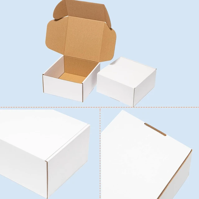 Alt view image 5 of 5 - 6x6x3 Inches Shipping Boxes 60 Pack Corrugated Cardboard White Box White Literature Mailer Bulk Packaging Supplies