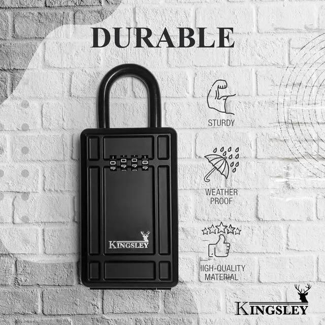 Alt view image 6 of 7 - KL313 Large Capacity Key Storage Box with Resettable Code, Water Resistant Realtor Key Lock Box for Spare Keys, Lock Box for Home, Apartment, AirBnB