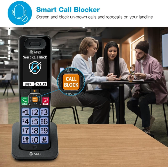 Alt view image 3 of 7 - DECT 6.0 Additional Handset for BL108 Series, No Phone Jack Needed, Smart Call Blocker, Bluetooth Connect to Cell, Caller ID Announce | BL108-0