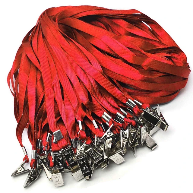 Alt view image 7 of 7 - 4x3 Name Tags Badge Holder with Lanyard 50 Pack Waterproof Horizontal ID Badge Holder and 50 Pcs Lanyards Nametag for Conferences, Events, and Meetings (Red, 4 X 3 inches)
