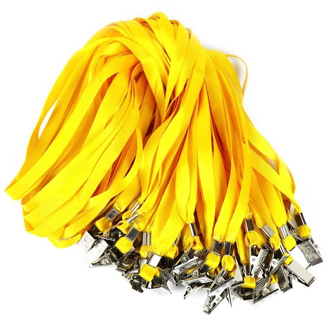 Alt view image 7 of 7 - 4x3 Name Tags Badge Holder with Lanyard 50 Pack Waterproof Horizontal ID Badge Holder and 50 Pcs Lanyards Nametag for Conferences, Events, and Meetings (Yellow, 4 X 3 inches)