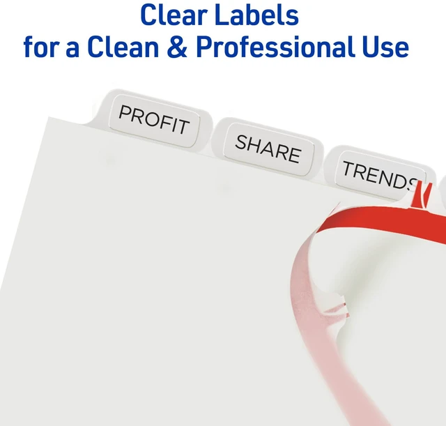 Alt view image 3 of 6 - Index Maker Clear Label Dividers, 8-Tab, White, 25 Sets For Organizing Reports and Presentations, Laser and Inkjet Printable, Reinforced Tear-Resistant Tabs, For 3-Ring Binders