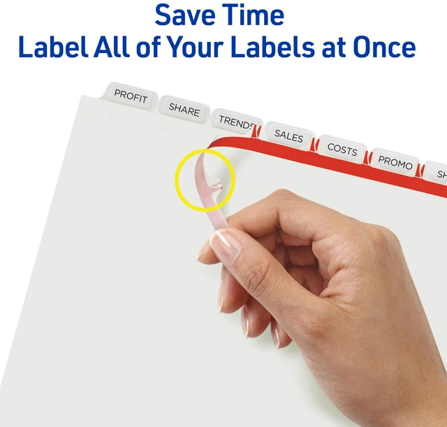 Alt view image 4 of 6 - Index Maker Clear Label Dividers, 8-Tab, White, 25 Sets For Organizing Reports and Presentations, Laser and Inkjet Printable, Reinforced Tear-Resistant Tabs, For 3-Ring Binders