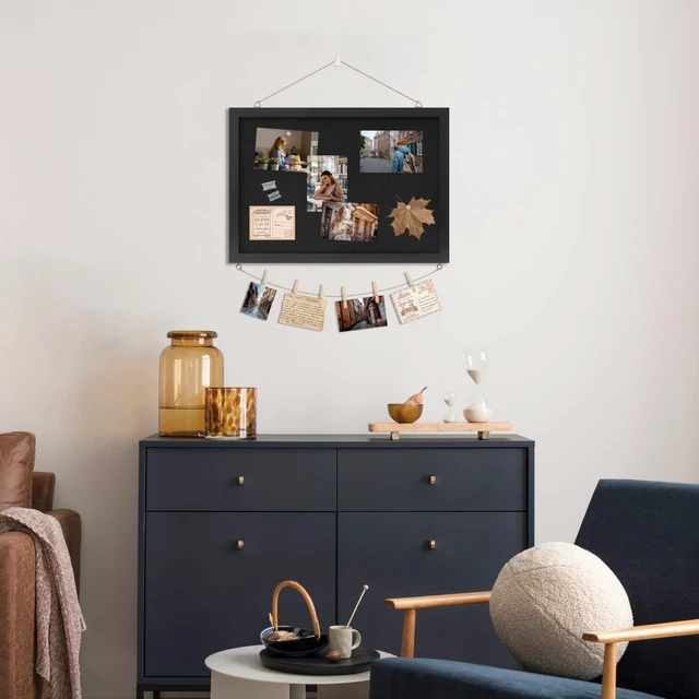 Alt view image 5 of 7 - Cork Board with Linen Black 2Pack,Bulletin Board 17"x12" Corkboards for Office Home School Message Board or Vision Board Decoration